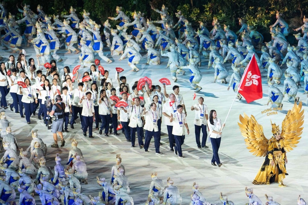Team Hong Kong at the opening ceremony of the 18th Asian Games in Jakarta in 2018. Photo: Xinhua