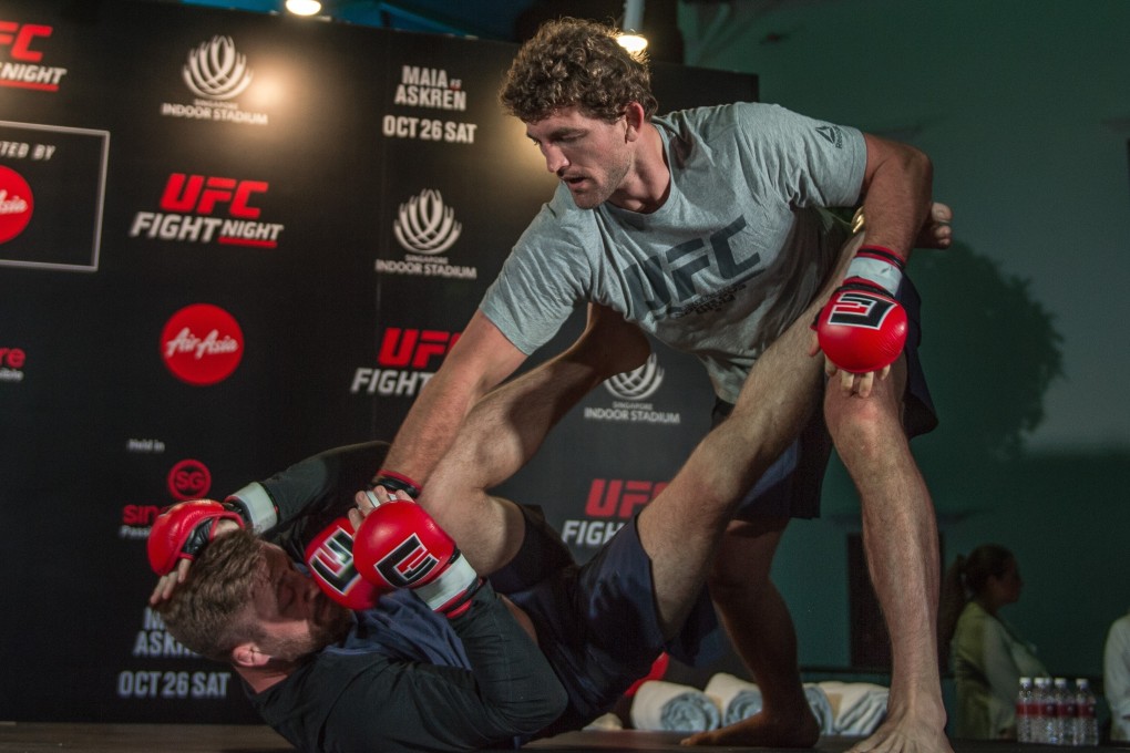 Ben Askren at his open workout before UFC Singapore. Photo: SingaporeMaven