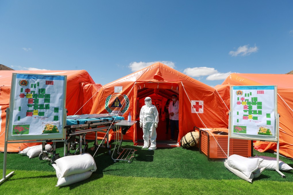 A May drill to prepare for Covid-19 in Ulaanbaatar, the capital of Mongolia. Photo: AFP