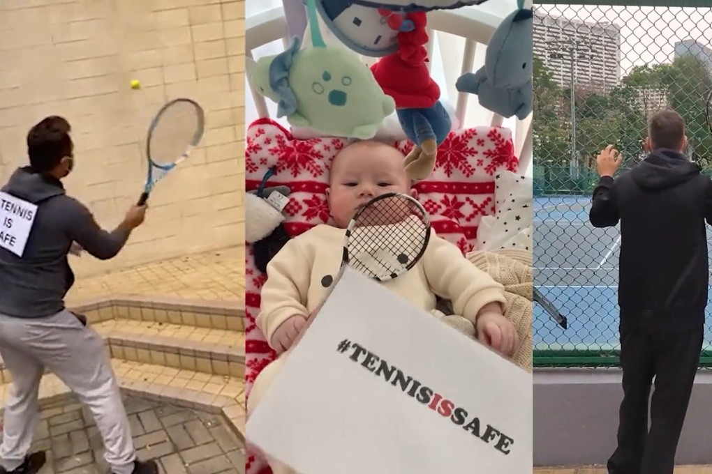 A screen shot from the tennis community’s video asking the government to reopen courts.