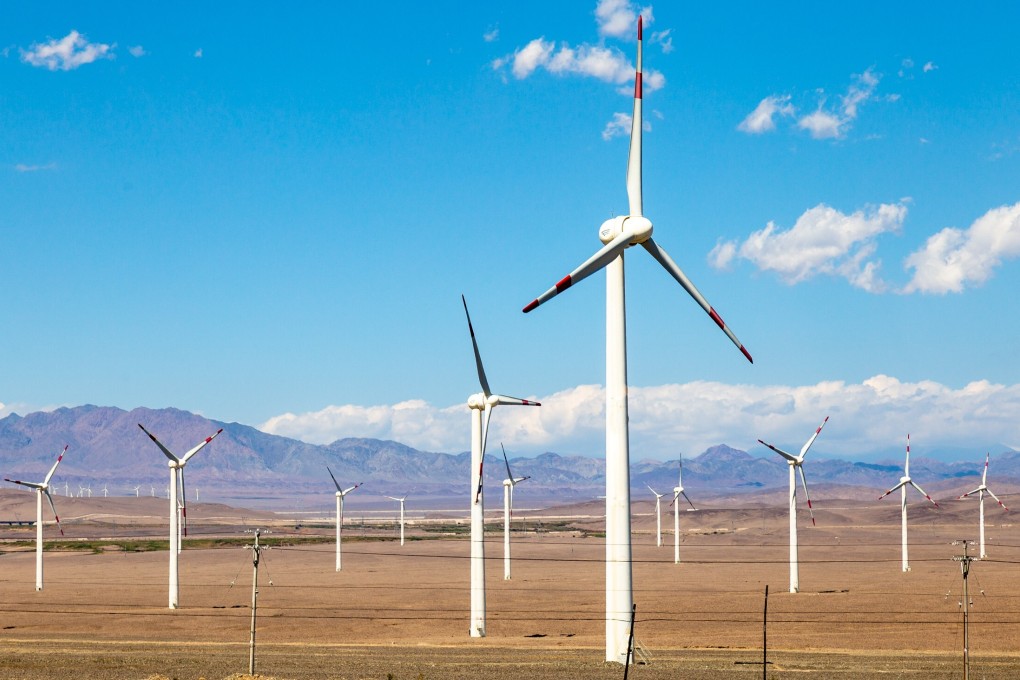 A wind farm operates in the northwestern Chinese province of Xinjiang. Photo: Handout