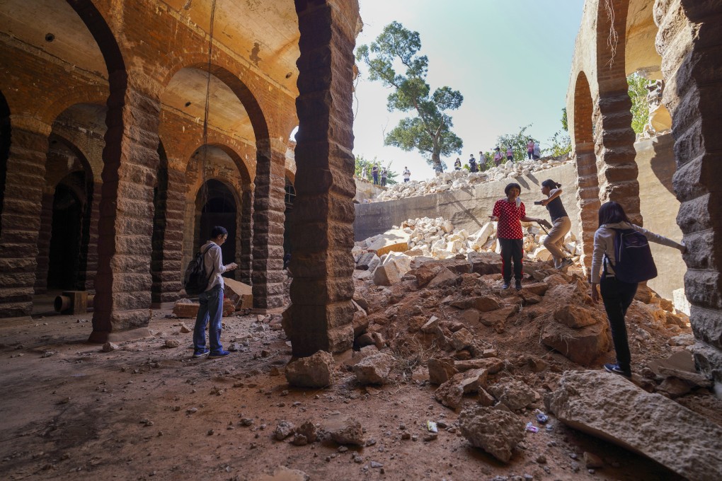 Members of the public visit the historic service reservoir in Bishop Hill, Shek Kip Mei, on December 28. Photo: Winson Wong
