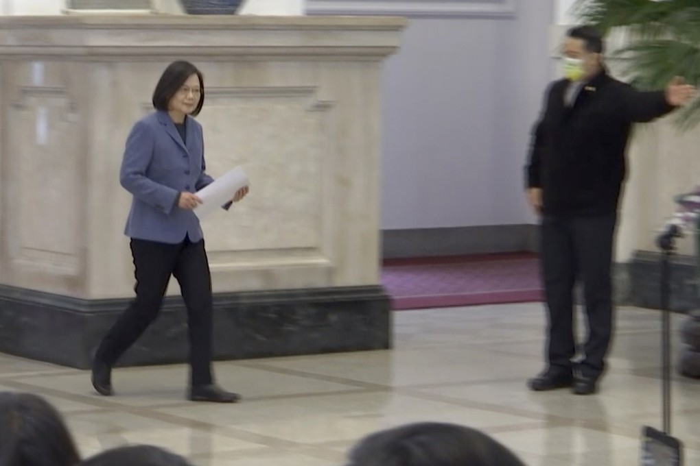 Taiwanese President Tsai Ing-wen hailed Taiwan’s progress in containing Covid-19 and growing the economy while facing military threats from Beijing. Photo: AP