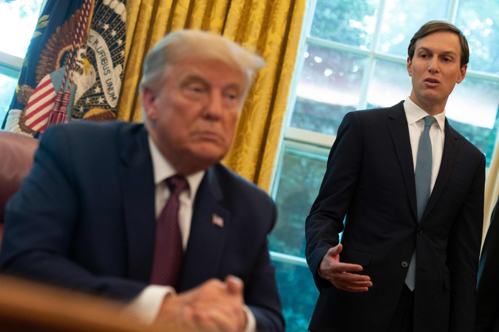 US President Donald Trump with Jared Kushner at the White House. File photo: AFP