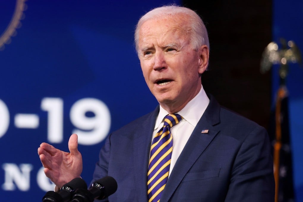 US president-elect Joe Biden remarks on the response to the coronavirus outbreak at his transition headquarters in Wilmington, Delaware. Photo: Reuters
