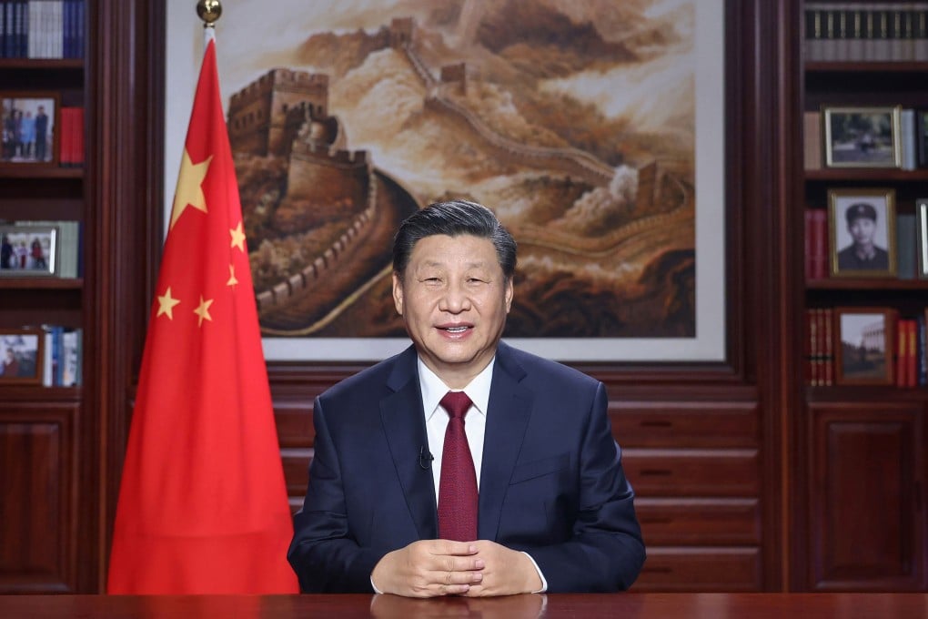 Chinese President Xi Jinping delivers his New Year’s address from Beijing. Photo: AP
