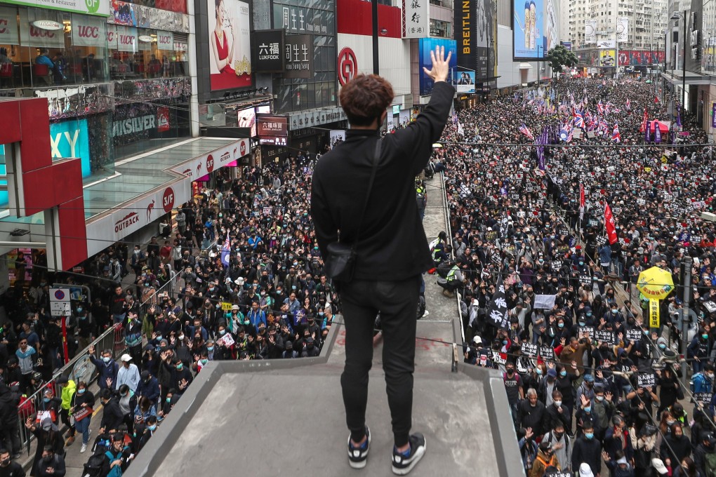 A January 1 march in Causeway Bay. Photo: Sam Tsang