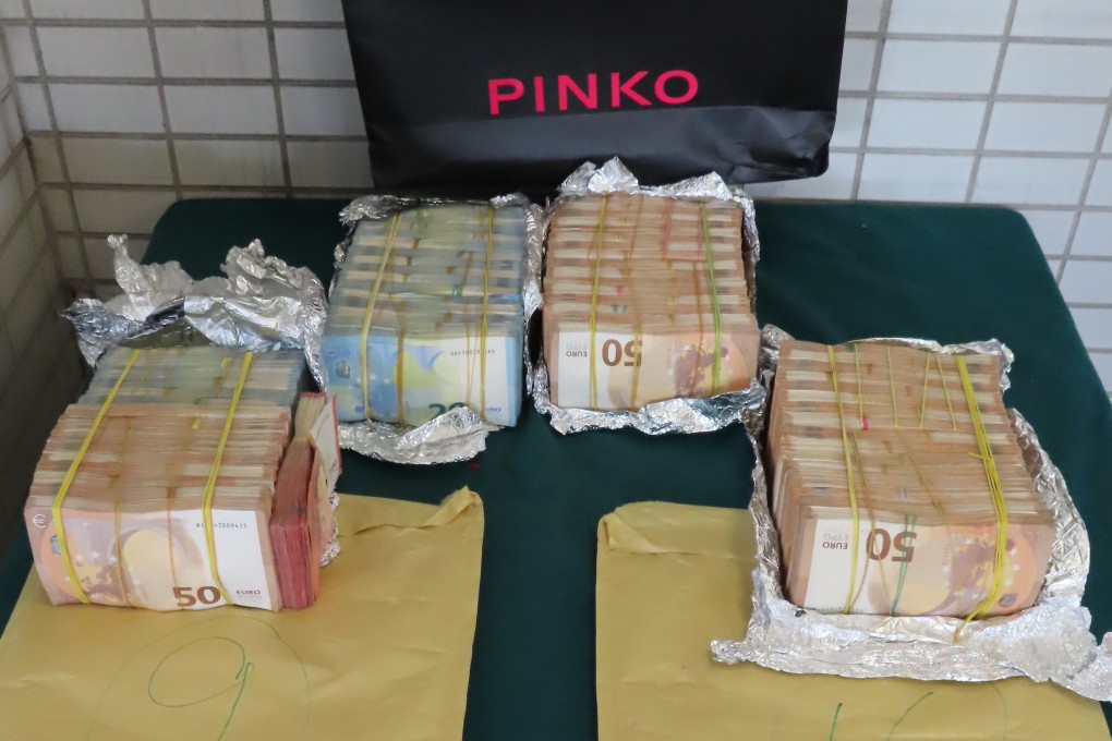 Customs seized €250,000 hidden in parcel declared to be food at Lok Ma Chau checkpoint last February. Photo: Handout