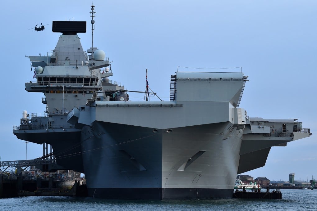 Britain’s HMS Queen Elizabeth aircraft carrier is reported to be including the South China Sea in its first operational mission. Photo: AFP