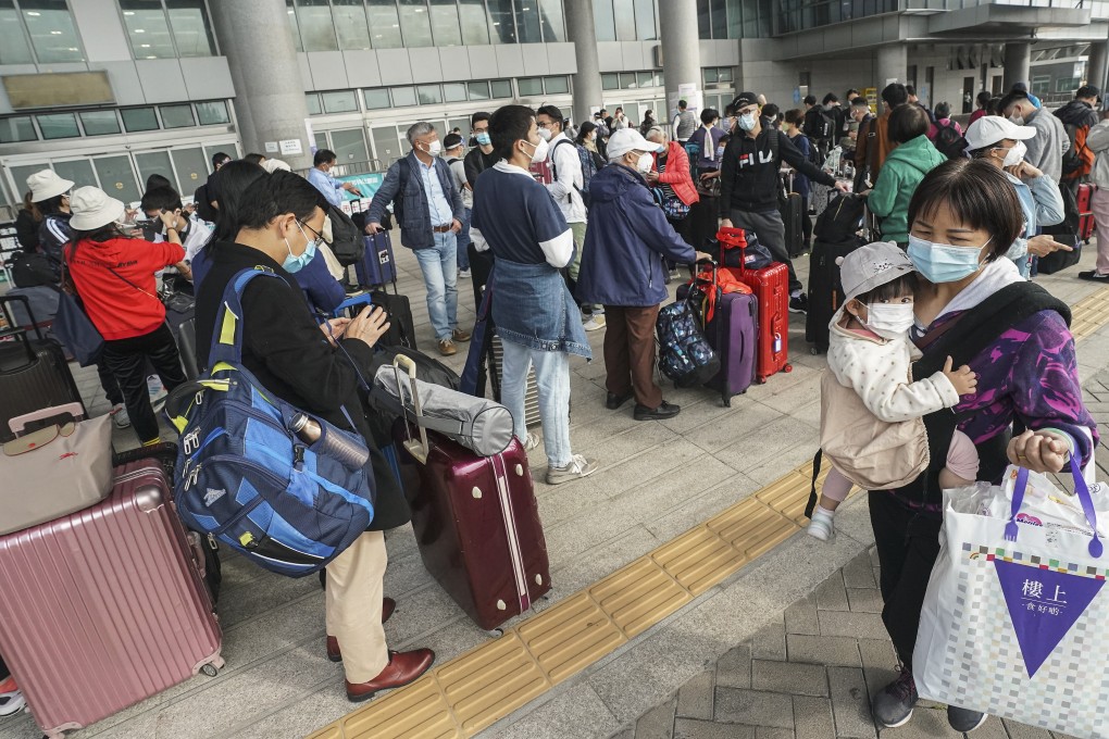 Travellers leaving Hong Kong in December for the at the Shenzhen Bay border. Photo: SCMP/Felix Wong