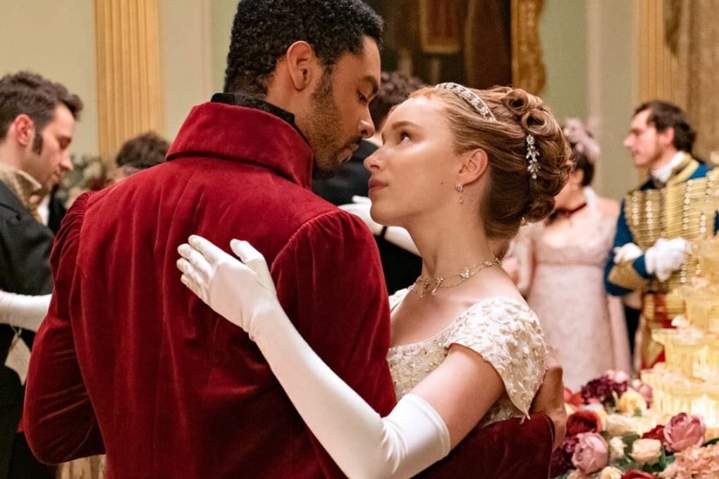 Throughout the series, Regé-Jean Page (left) and Phoebe Dynevor’s characters attend several lavish parties, where they promenade and dance the night away. Photo: Netflix/TNS