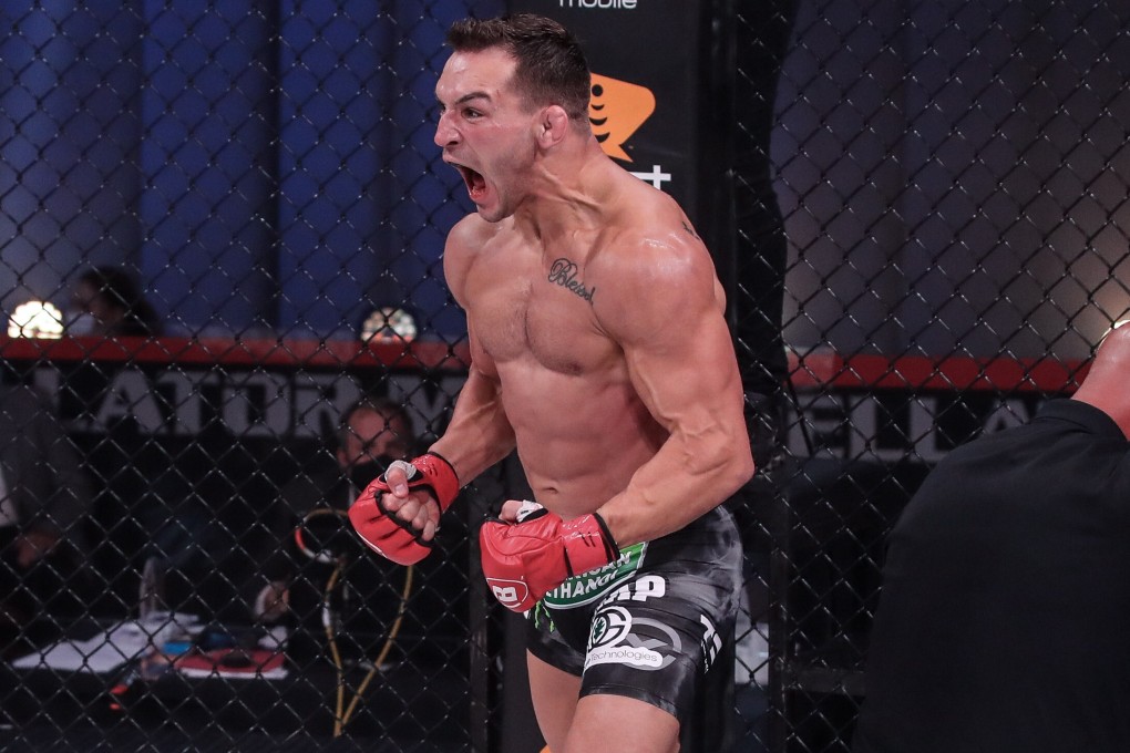 Michael Chandler walks away after knocking out Benson Henderson at Bellator 243. Photo: Bellator MMA