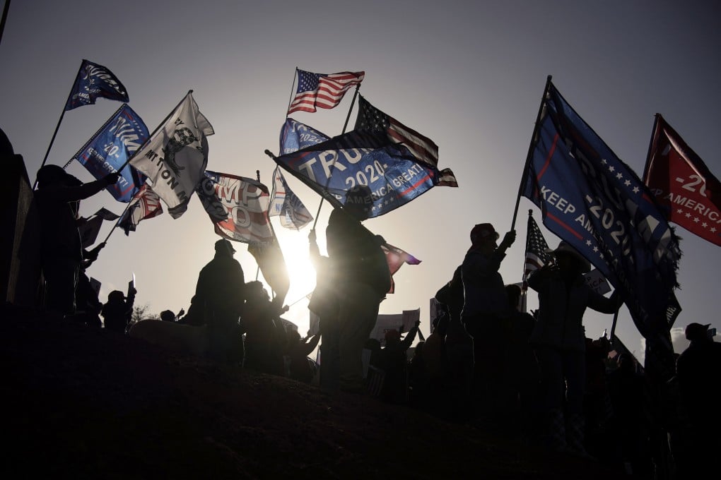 Supporters of President Donald Trump protest the election outside the Clark County Election Department in North Las Vegas on November 8. Photo: AP