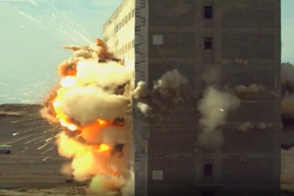 A CCTV documentary aired recently showed a CJ-10 cruise missile penetrating the window of a building. Photo: CCTV