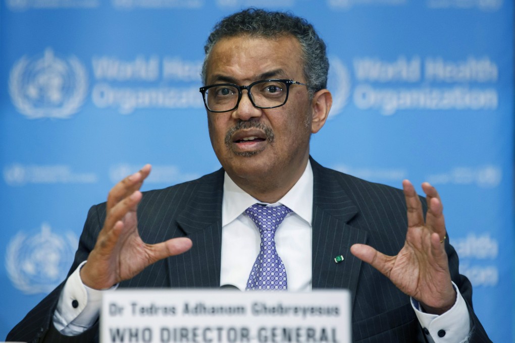 WHO Director General Tedros Adhanom Ghebreyesus speaks during a news conference at the WHO headquarters in Geneva. Photo: AP