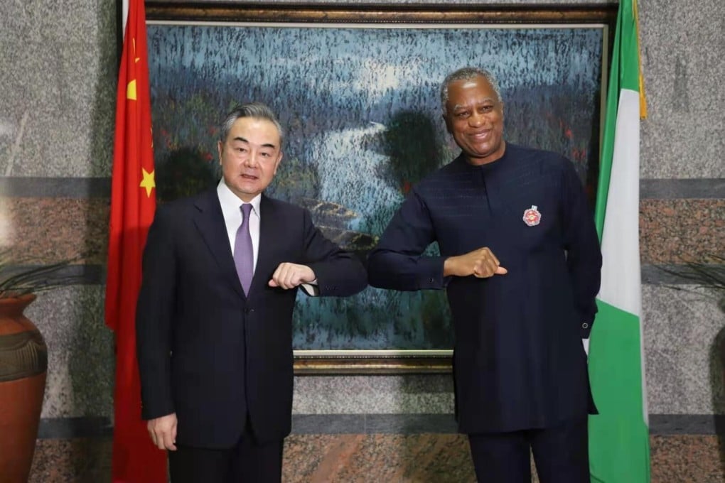 Chinese Foreign Minister Wang Yi meets Nigerian counterpart Geoffrey Onyeama in Abuja on Tuesday. Photo: Xinhua