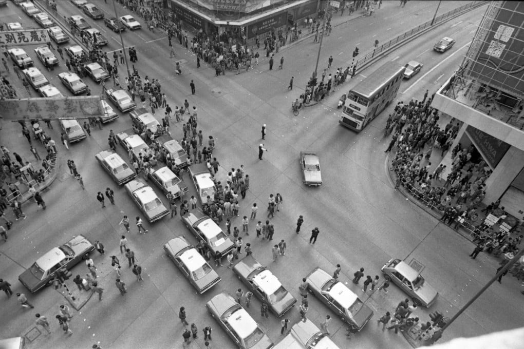 Taxi drivers on strike in January 1984. Photo: SCMP