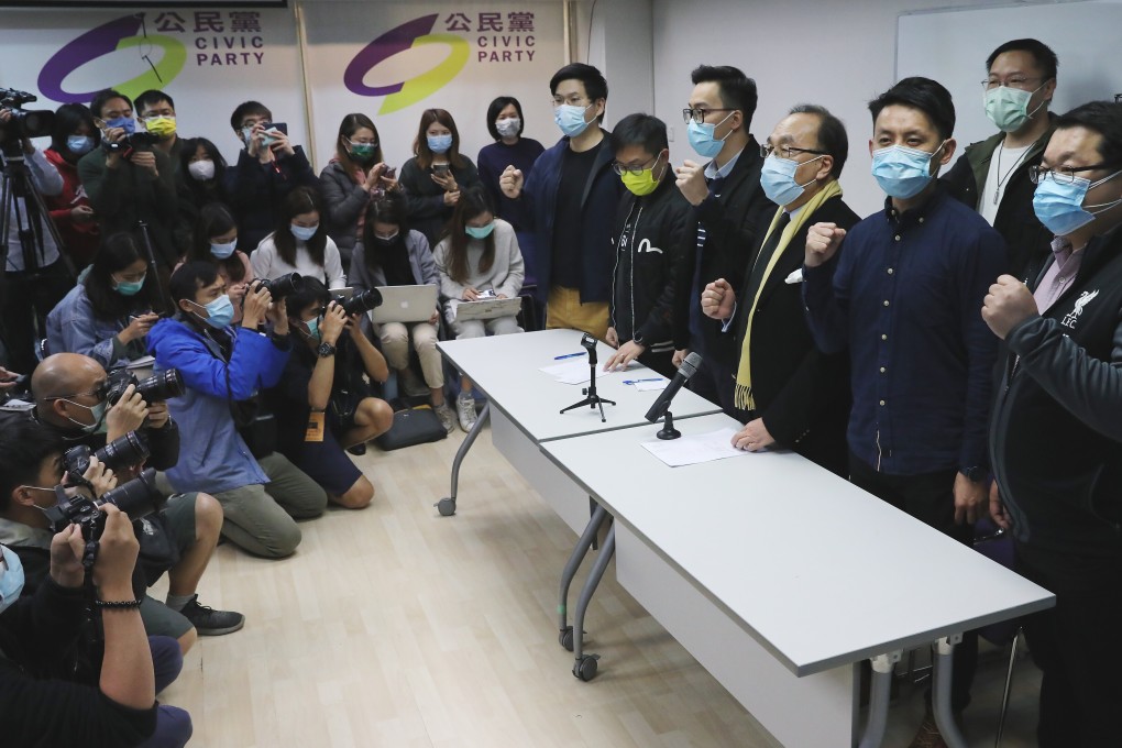 Opposition members meet the press on Wednesday. Photo: May Tse