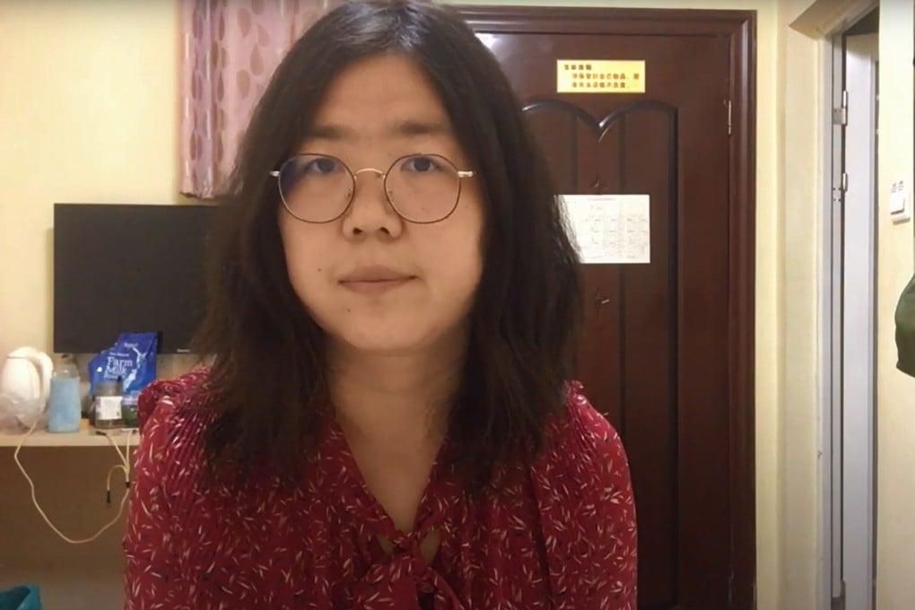 Zhang Zhan, 37, a former Shanghai lawyer and citizen journalist who covered the early days of Wuhan’s coronavirus outbreak, has been jailed for four years over “picking quarrels and provoking troubles”. Photo: AFP/YouTube