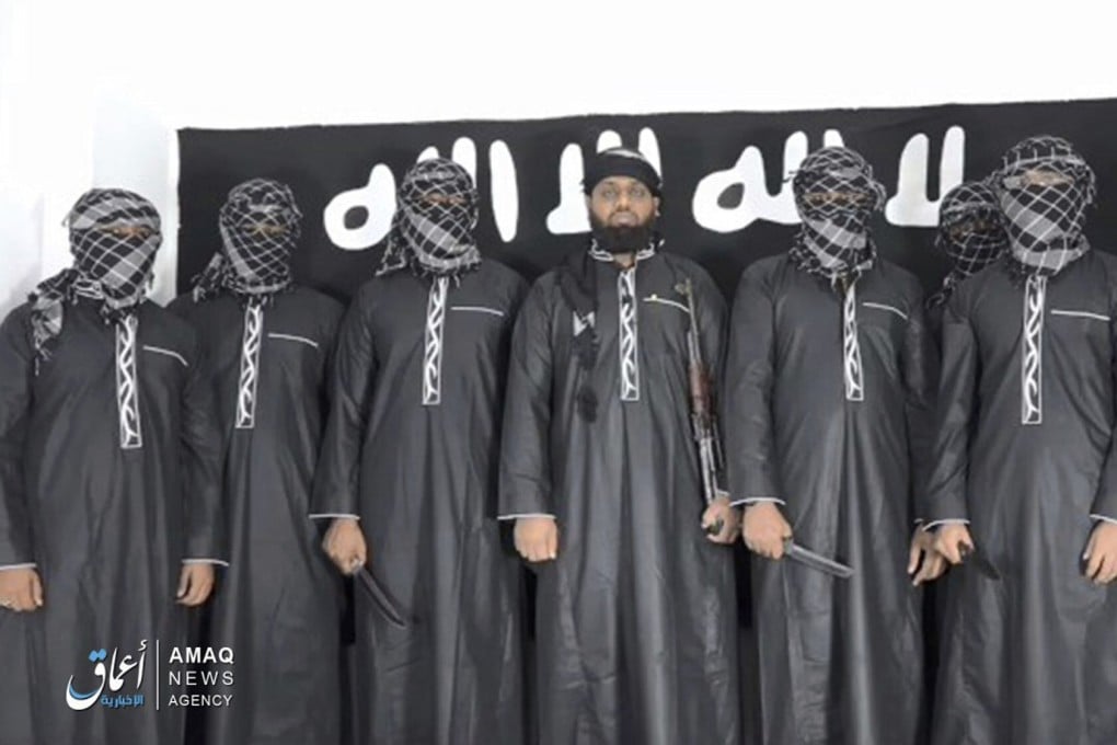 Islamic State fighters purportedly behind the Easter attack in Sri Lanka that killed 270 people in 2019. Photo: AP