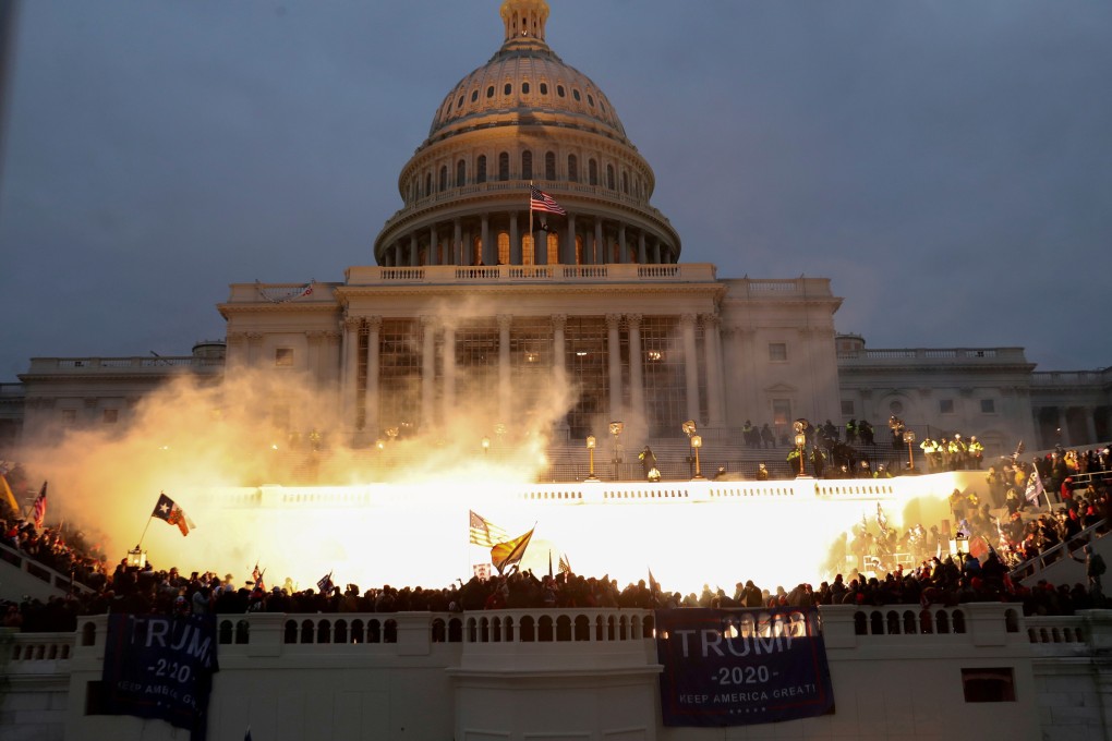Supporters of US President Donald Trump gather in front of the US Capitol in Washington on Wednesday. Photo: Reuters