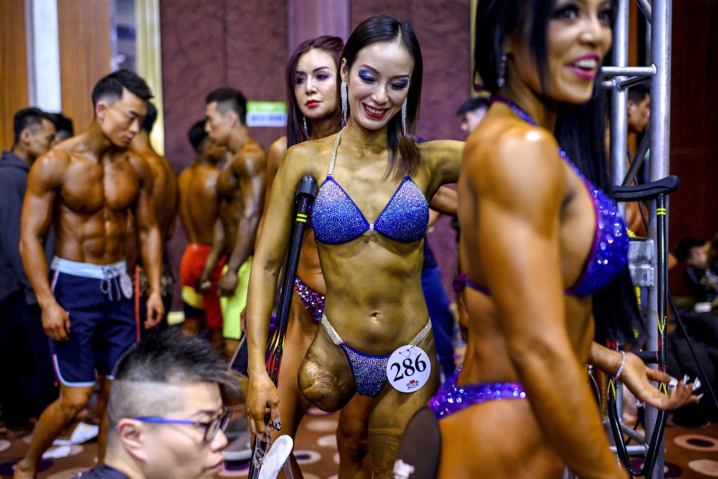 Gui Yuna pictured backstage at the International Weightlifting Federation competition in Beijing in December. Photo: AFP