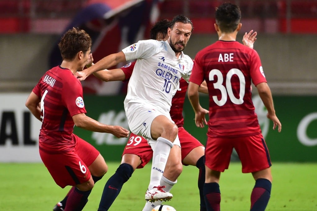 Dejan Damjanovic (centre), seen in action for Suwon Samsung Bluewings, is heading to Hong Kong to play for Kitchee. Photo: AFP