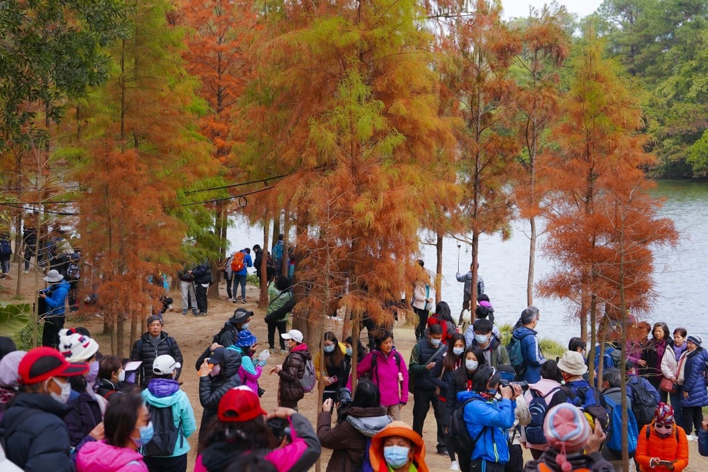 Hikers flocked last week to Lau Shui Heung Reservoir, which sits along one of the city’s most popular trails. Photo: Felix Wong