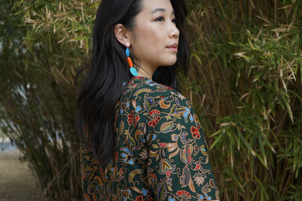 A cropped tank top from Makerly SG featuring a print similar to Singapore Airlines’ signature sarong kebaya uniform.