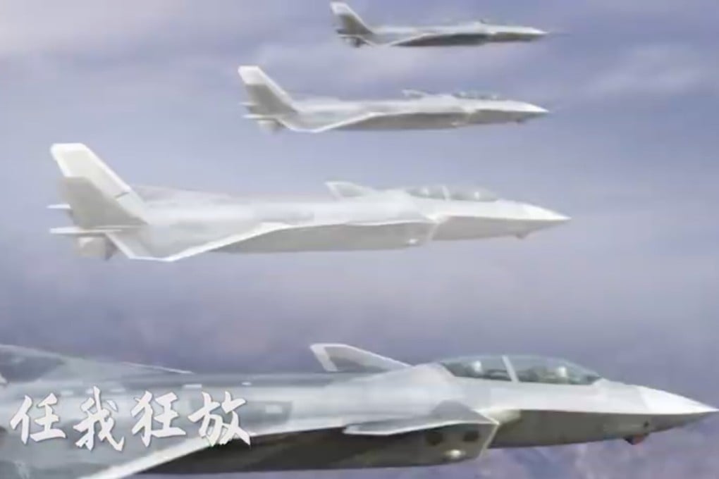 A video marking 10 years since the J-20’s first flight shows four computer-generated twin-seaters flying in formation. Photo: Bilibili