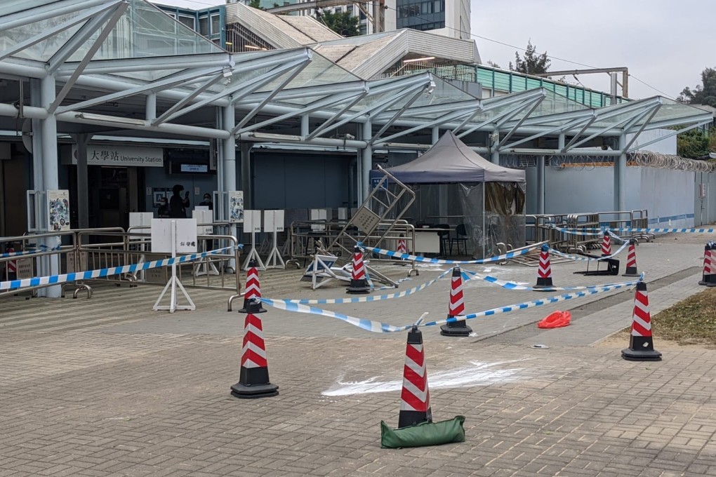 The scuffle happened at Chinese University’s main entrance. Photo: SCMP