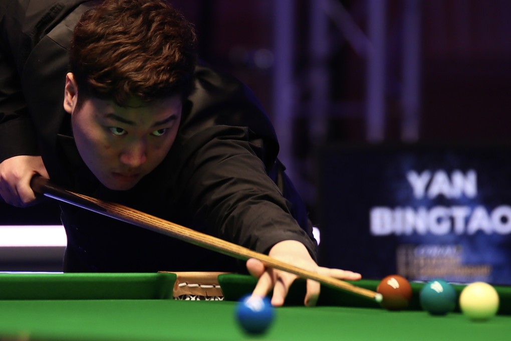 China’s Yan Bingtao plays a shot during the semi-final of the 2020 Coral Players Championship in Southport, England, in February. Photo: VCG/VCG via Getty Images