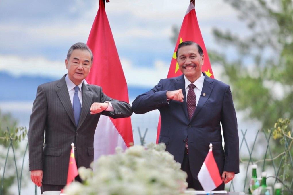 China's Wang Yi meets Indonesia's Luhut Pandjaitan. Photo: Handout