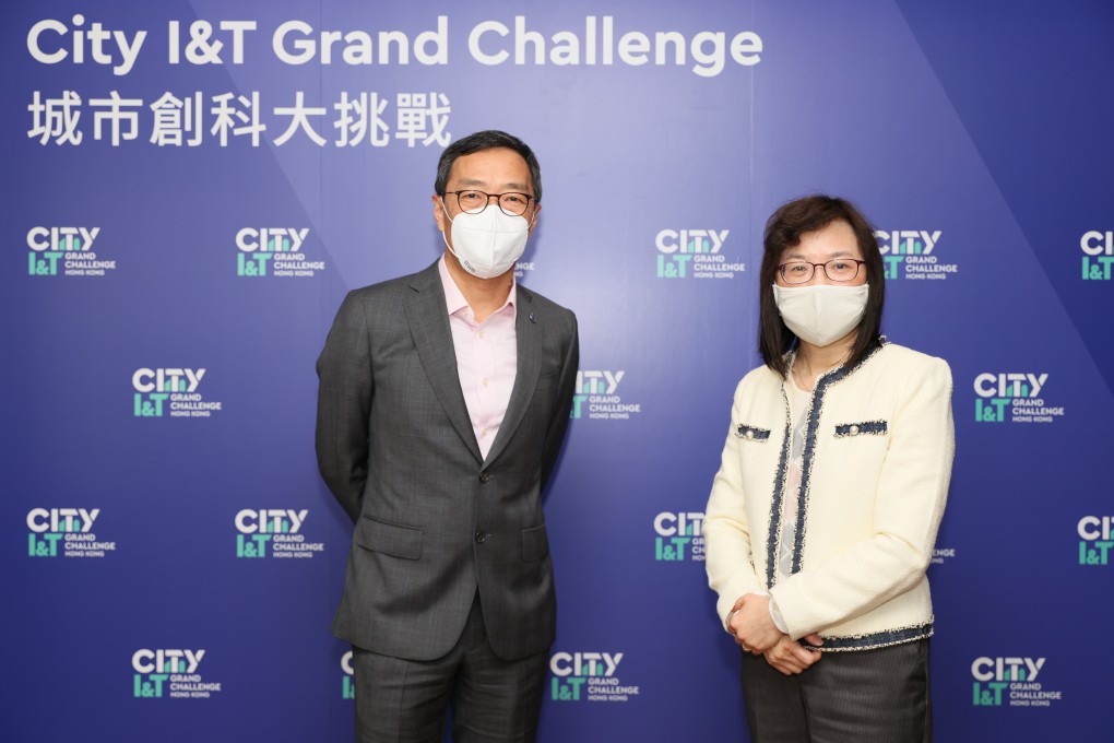 Albert Wong (left), CEO of Hong Kong Science and Technology Parks Corporation, and Rebecca Pun, Hong Kong’s commissioner for innovation and technology, hope the City I&T Grand Challenge will attract innovative smart city ideas from around the world.