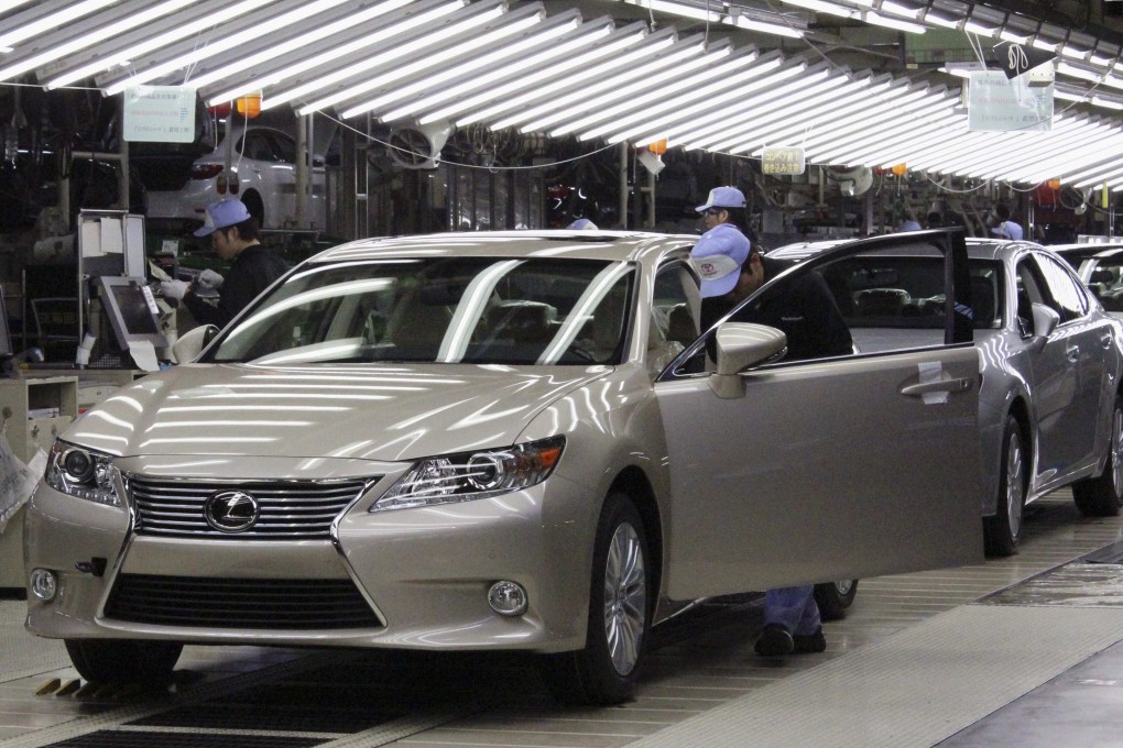 A Lexus ES sedan coming off Toyota’s plant in Miyawaka city in southern Japan’s Fukuoka prefecture on July 6, 2012. Photo: Reuters