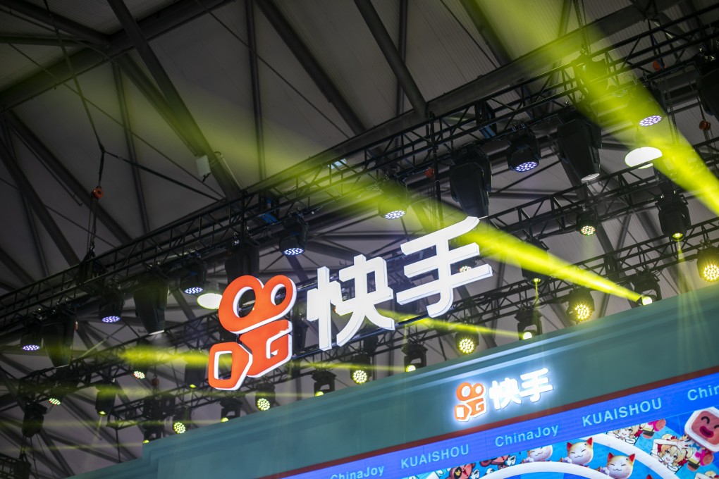 The short video-sharing platform Kuaishou stand is seen one day before the 2020 China Digital Entertainment Expo & Conference (ChinaJoy) at Shanghai New International Expo Center on July 30, 2020. Photo: Getty