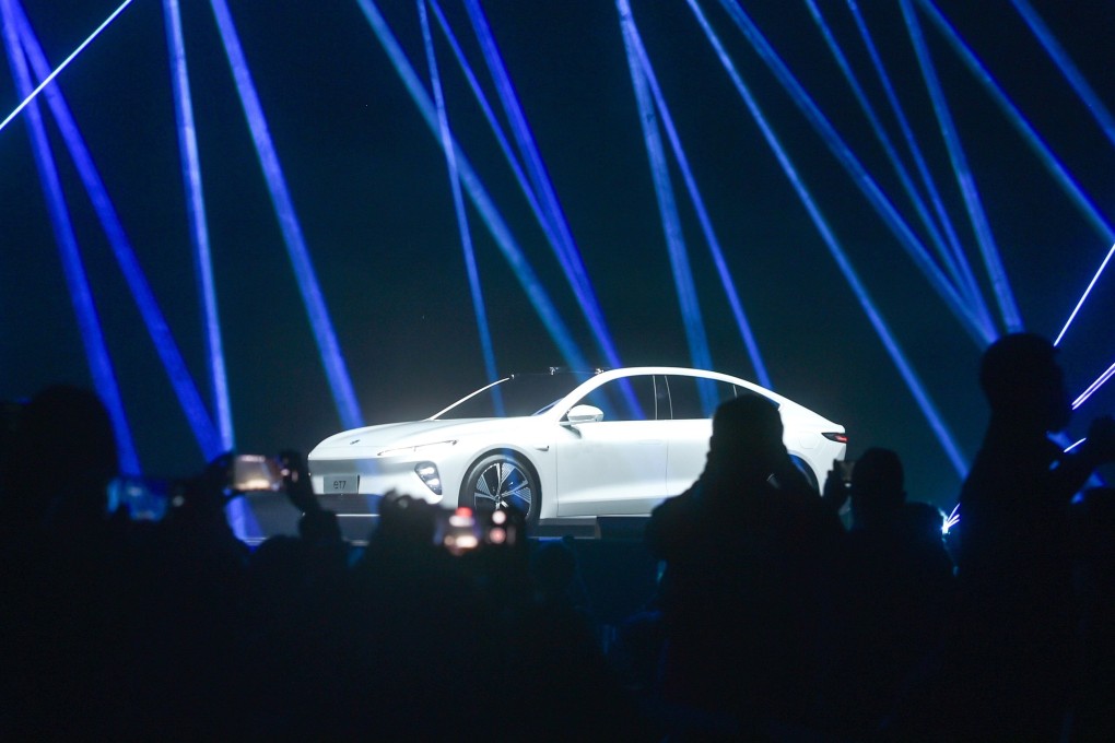 The launch of the NIO ET7 model in Chengdu, in China’s southwest Sichuan province. Photo: AFP