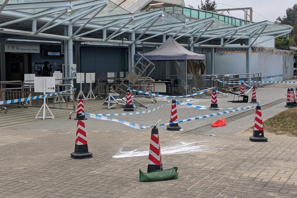 The scuffle happened at Chinese University’s main entrance. Photo: SCMP