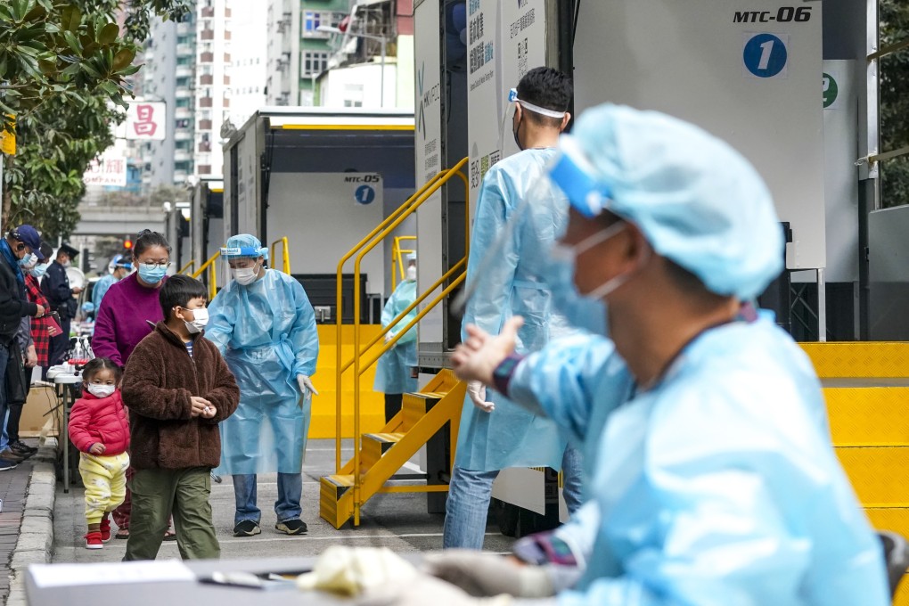 A mobile testing centre set up on Canton Road. Photo: Felix Wong