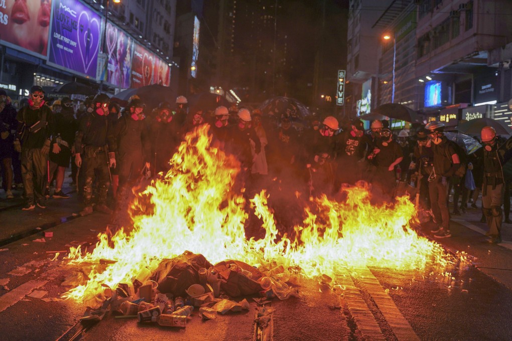 There were violent clashes across Hong Kong Island on August 31, 2019. Photo: AP