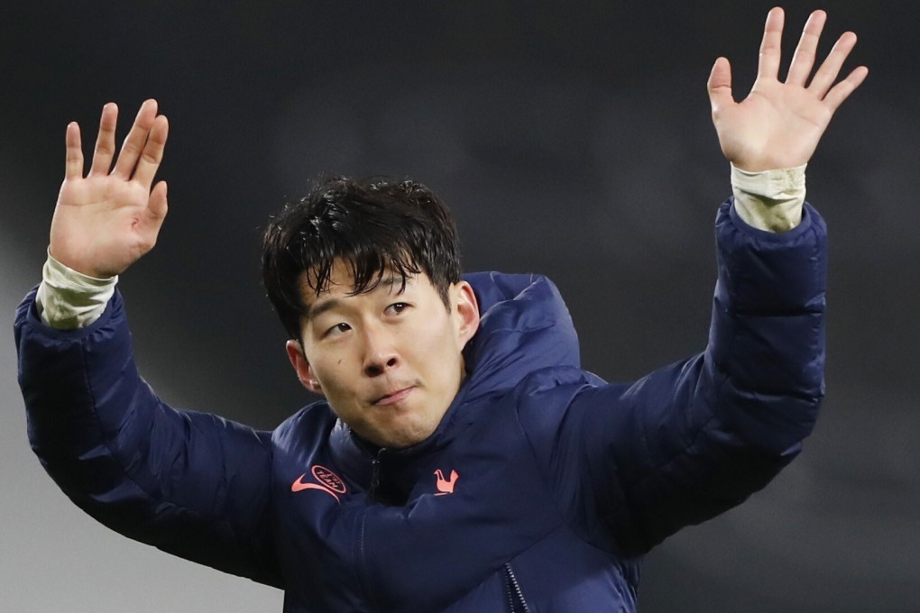 Tottenham Hotspur’s Son Heung-min celebrates after his side beat Arsenal in the English Premier League in December, 2020. Photo: Reuters