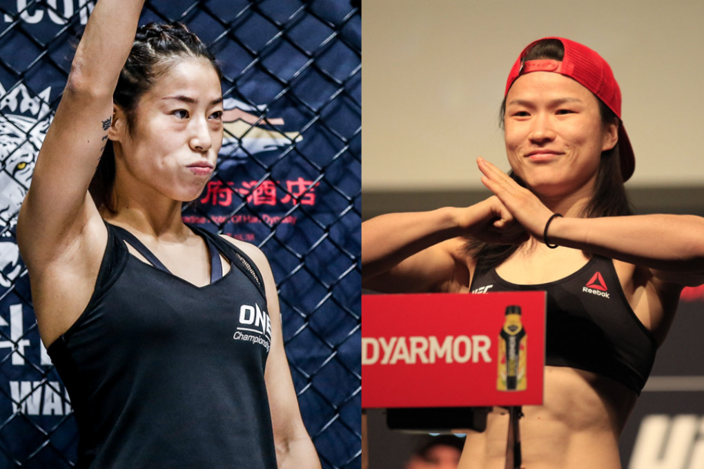 Meng Bo (left) is the only woman to have beaten Zhang Weili (right). Photo: ONE Championship/Amy Kaplan