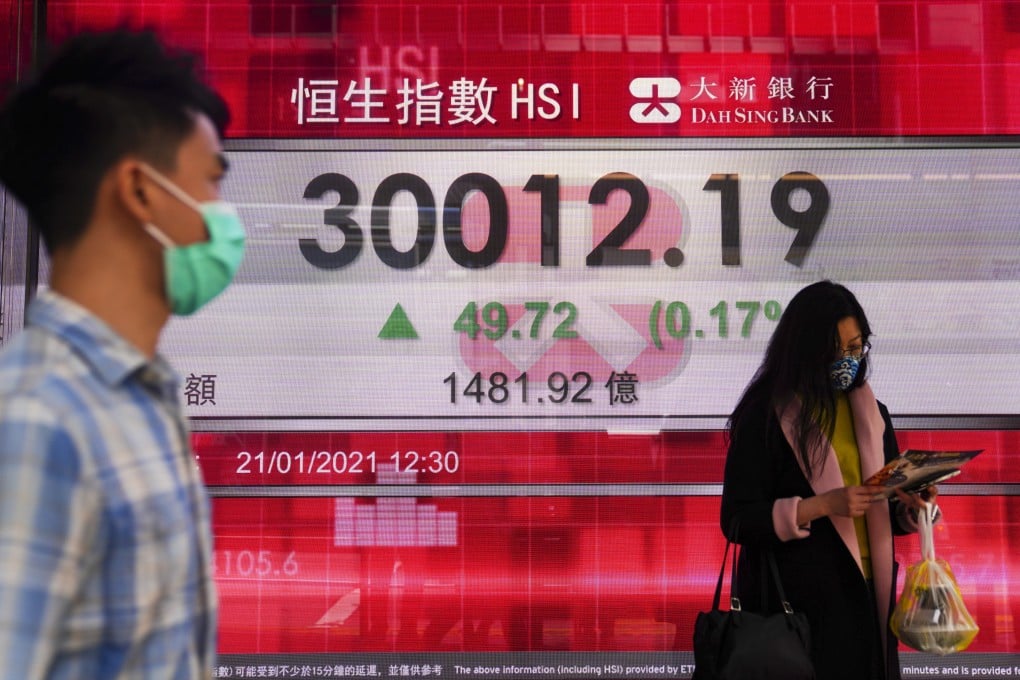There was no fireworks to greet the New Year in Hong Kong. But mainland traders are lighting up the local stock market with record purchases, sending the Hang Seng Index above 30,000 points for the first time since May 2019. Photo: Sam Tsang
