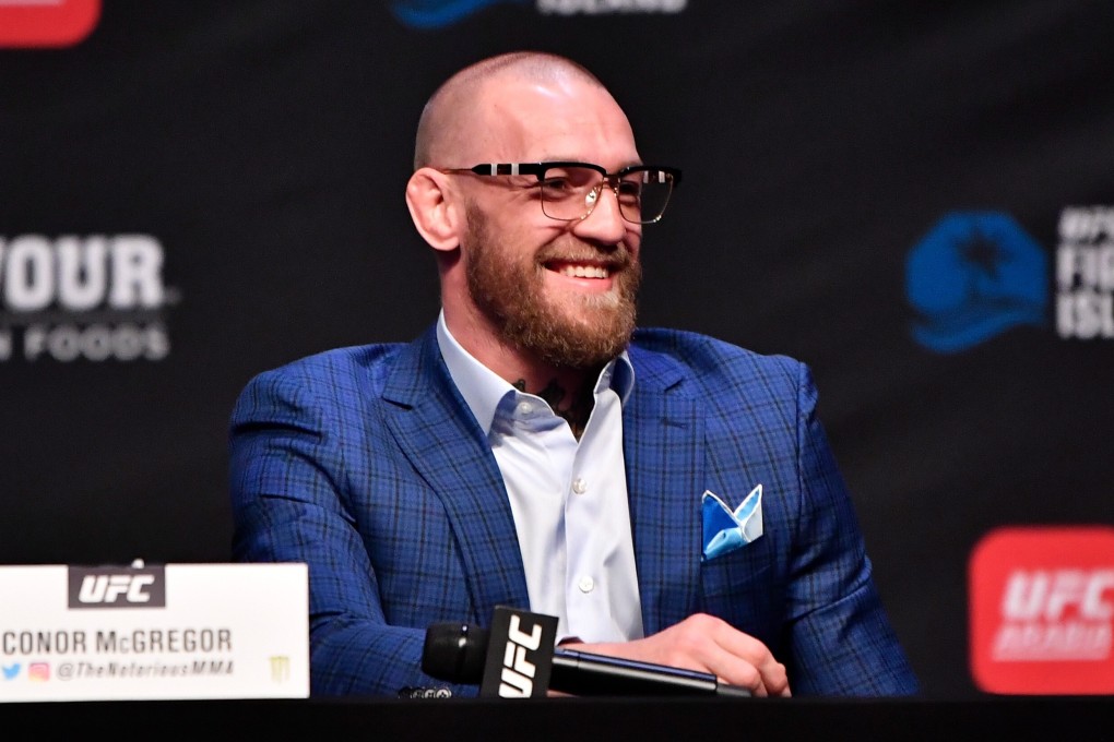 Conor McGregor interacts with media during the UFC 257 press conference. Photo: Jeff Bottari/Zuffa LLC via Getty Images