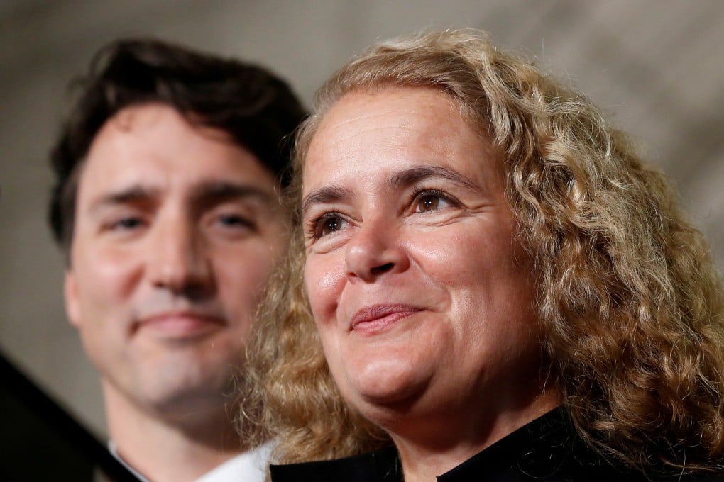 Former astronaut Julie Payette and Canada’s Prime Minister Justin Trudeau take part in a news conference in Ottawa in July 2017 announcing Payette’s appointment as Canada’s next governor general. Photo: Reuters