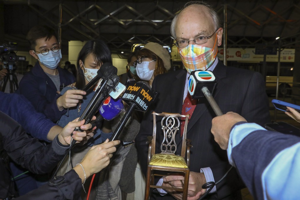 Paul Harris, the new chairman of the Hong Kong Bar Association, meets the press after being elected unopposed on Thursday. Photo: Dickson Lee