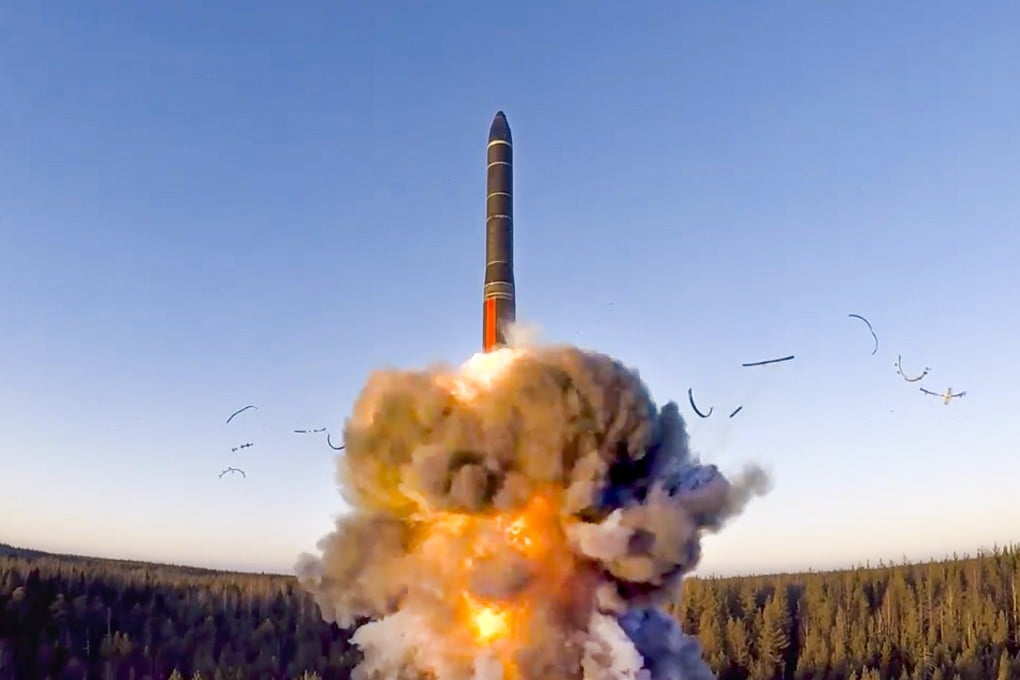 A ground-based intercontinental ballistic missile was launched from the Plesetsk facility in northwestern Russia as part of a drill in December. Photo: Russian Defence Ministry Press Service via AP