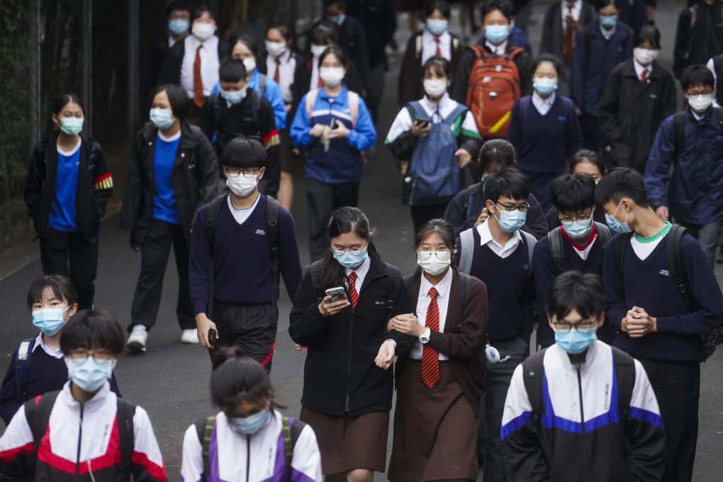 Students walk towards their schools in Kowloon Tong on November 30. Photo: Winson Wong