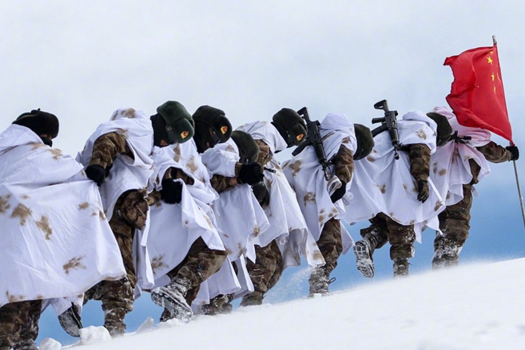 PLA soldiers on patrol in the border region of Tibet. Photo: Handout