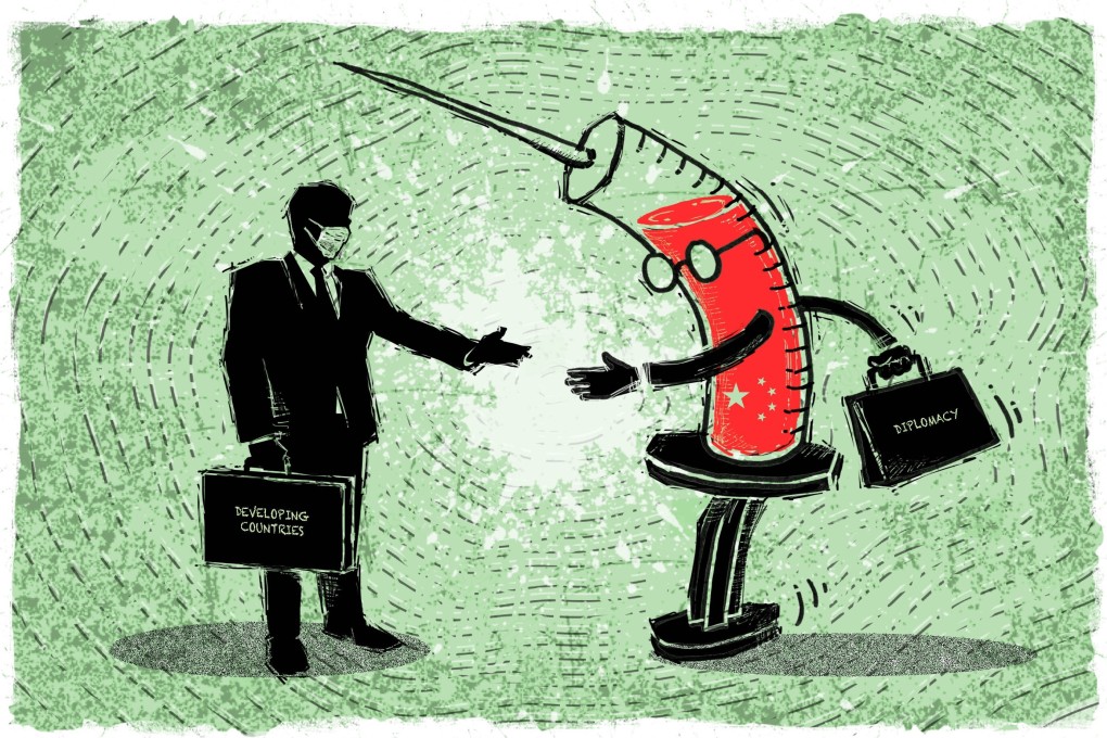 China may make ‘vaccine diplomacy’ gains by giving doses to nations in short supply, but trial data on one of the vaccines has shown the need for credibility. Illustration: Henry Wong